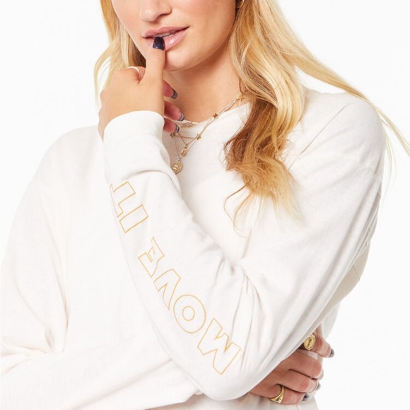 MOTHER Tops - MOTHER MOVE IT The Long Sleeve Twister Crop Pastel Parchment
